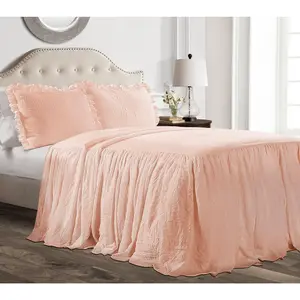 Lush Decor Ruffle Skirt Bedspread 3Pc Set Full