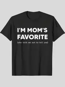 Funny Moms Favorite Son Daughter I'm Mom's Favorite T-Shirt Golf Gift for Men and Women Summer Wear Garment