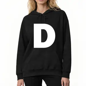 Capital D Alphabet Monogram Hoodie for Comfortable Wear