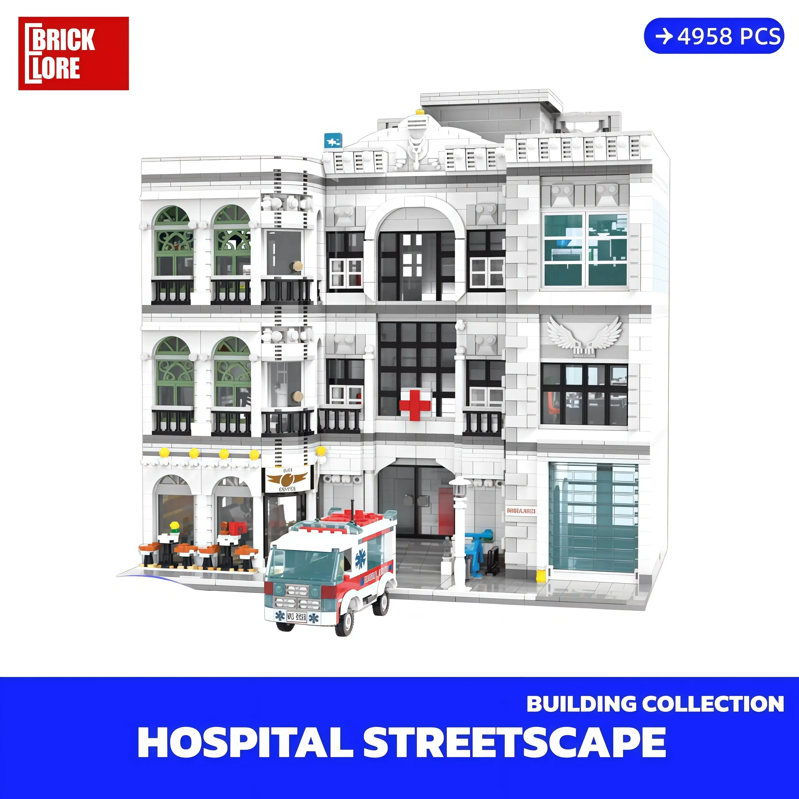 [BrickLORE](SHIP FREE) Hospital Hospital Building Collection 4958 Pieces