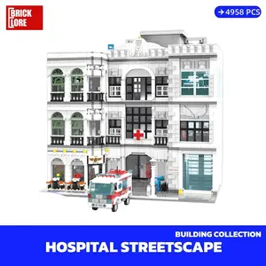 [BrickLORE](SHIP FREE) Hospital Building Modular With Original Box 38*26*39cm