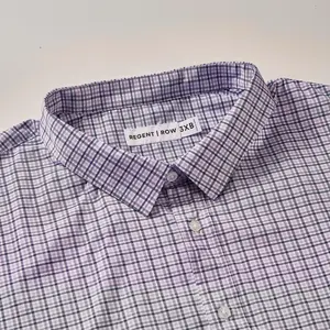 Hybrid Plaid Short Sleeve Shirt Purple