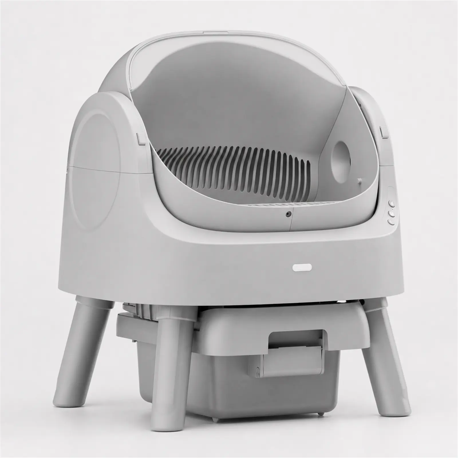 Fortnaut Open-Top Self-Cleaning Cat Litter Box, Automatic Cat Litter Box with Safety Sensors, Easy-Access Design and Pull-and-Wrap Waste Drawer