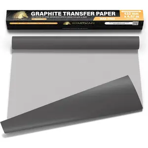 Graphite Transfer Paper Roll Wax-Free 17" x 15ft Graphite Paper Precise Carbon Paper Ideal as Tracing Paper for Drawing