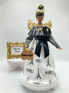 Elegant Parisian-Inspired Queen Angel Tree Topper - Handcrafted with French Elegance