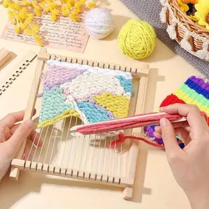 1set/pack Wooden Weaving Loom Tapestry Loom Weaving Kit Weaving Board Loom Tapestry Hand- Knitted Machine DIY Fashion Wooden Loom Wooden Handloom Small Crafts Set Handmade Crafts