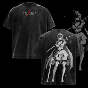 Hot Anime Esdeath Akame Ga Kill! Anime Lover Washed T-shirt Unisex Oversized Suitable for all seasons 1personality Clothes soft