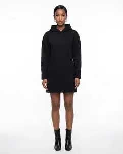 Classic Black Fleece Hoodie Dress