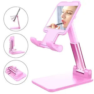 Foldable Desktop Phone Holder, Foldable Mobile Phone Tablet Stand Holder, Angle Height Adjustable, Smartphone Stand