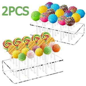 2 Pack Lollipop Stands, Plastic Lollipop Display Stands, Decorative Candy Table Display Dessert Stands, Suitable for Weddings, Baby Showers, Birthdays, Parties