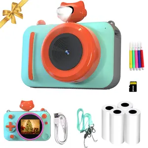 48MP 2.5K Instant Print Camera for Kids - Colorful Travel Set with Strap & Paper | Polaroid-Style Gift for Boys & Girls