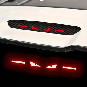 Automotive Exterior Accessory For Most Vehicles, High Position Brake Light Sticker Made Of Pet Material With Carbon Fiber Appearance, Front Paste Customizable Logo Decal For Vehicle Safety Modification