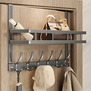 Multifunctional Metal Easy-Install Over-the-Door Storage Rack for Bedroom, Bathroom & Kitchen Organization, A Perfect Gift for Christmas And Halloween