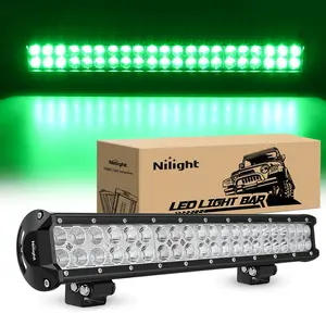 Nilight LED Light Bar 20 Inch 126W Spot Flood Combo Green Beam Off Road Lamp Fishing Hunting Deck Work Lighting for Trucks UTV Pick-up Van Boat Tractor