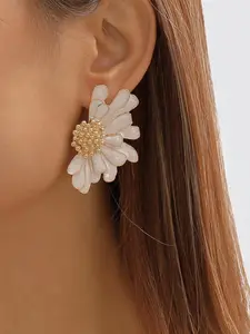 Daisy Flower Design Dangle Earrings, Fashionable Jewelry for Women, Trendy All-match & Exquisite Jewelry for Birthday Gift
