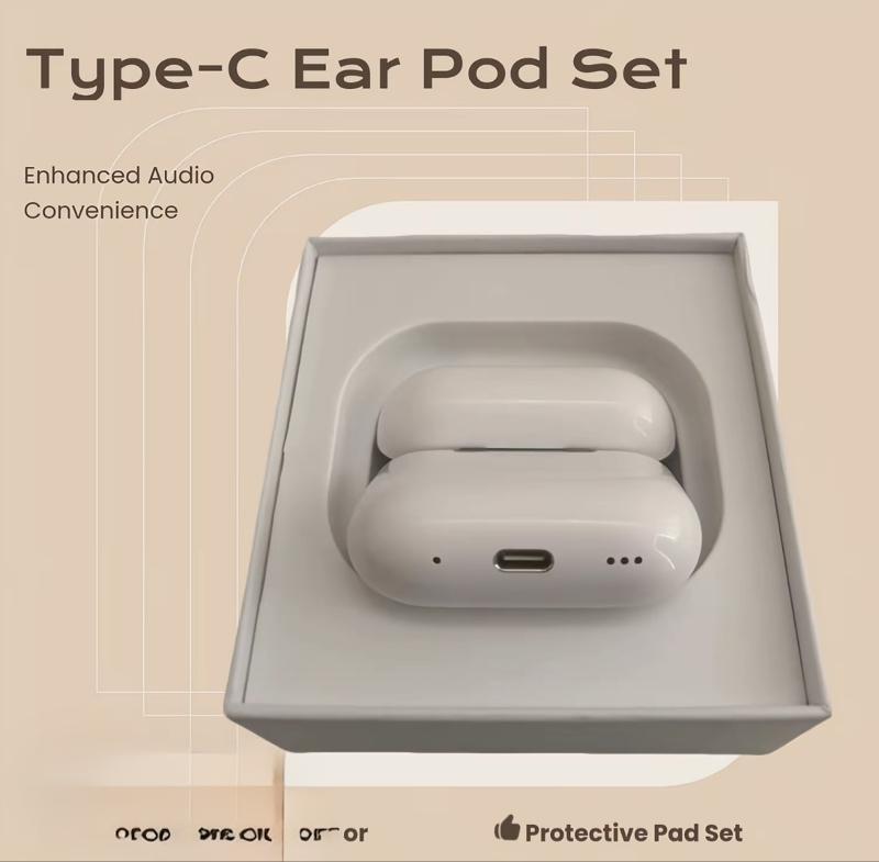 Case with Type C Charging Cable & Protective Pads for Enhanced Audio Experience