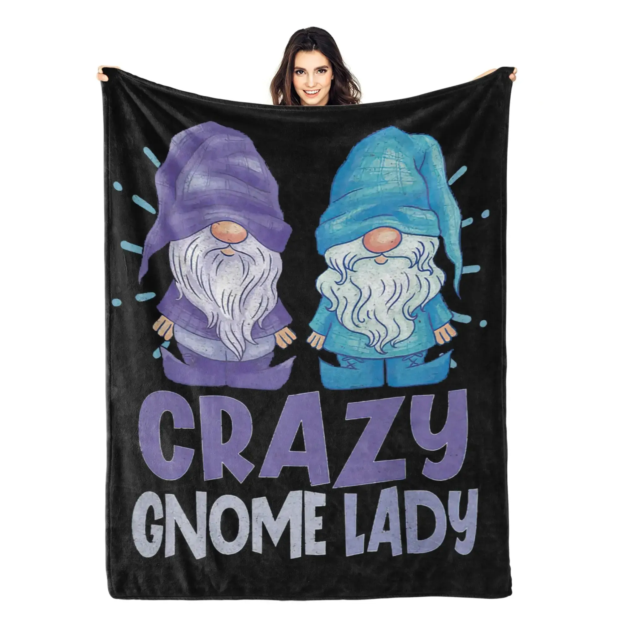 Crazy Elf Lady Ultra-Soft Flannel Blanket - Perfect for sofas, living rooms, offices, camping and traveling. Ideal gift for Thanksgiving, Christmas and Halloween.