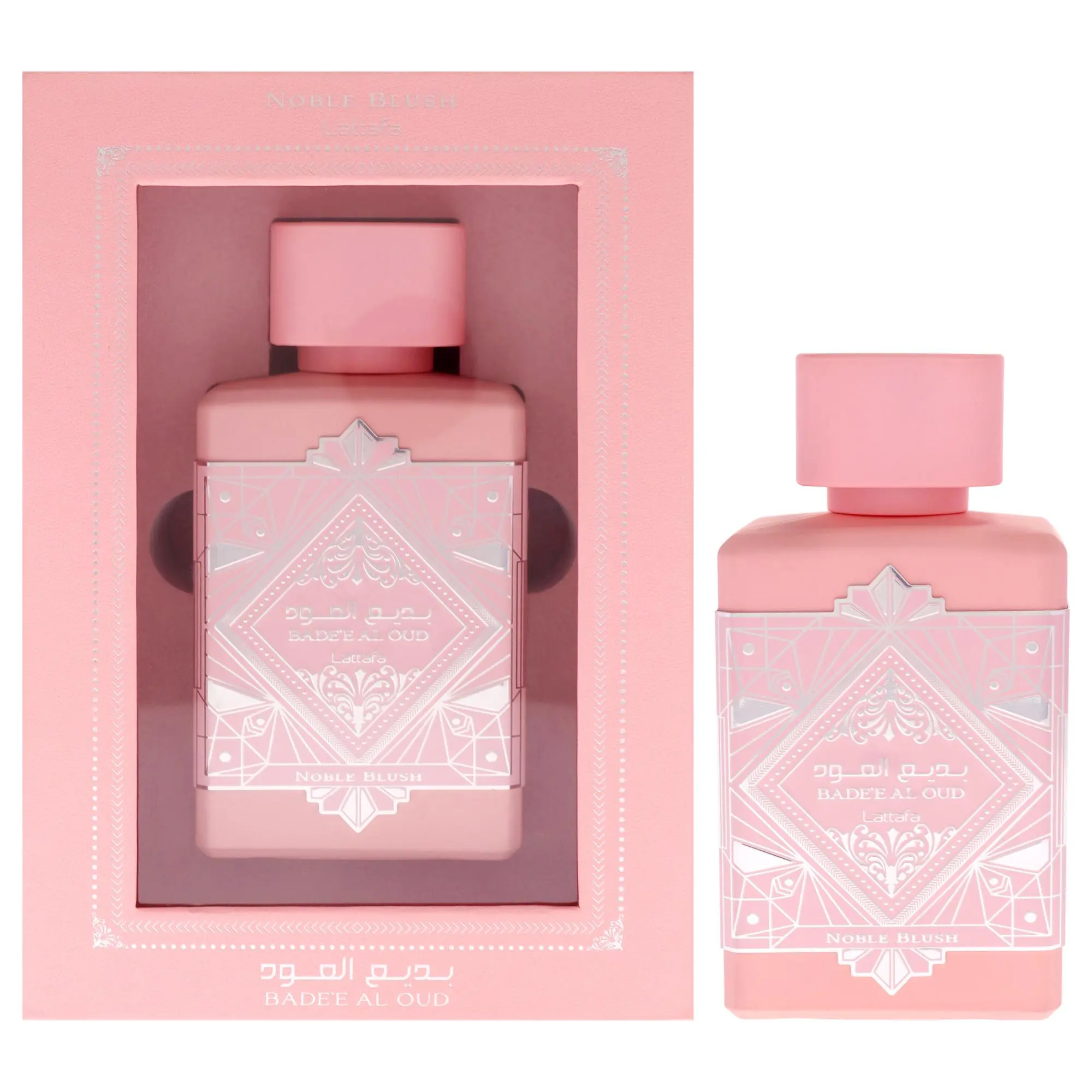 Lattafa Badee Al Oud Collection Noble Blush Eau De Parfum for Women — Rose Milk, Meringue, Almond, 3.4 oz (100 ml) | sweet oud, lattafaamethyst oud edp perfume, lattafacreamy sweetness, lattafawomen's prive rose perfume, vanilla, rose milk perfume, musk