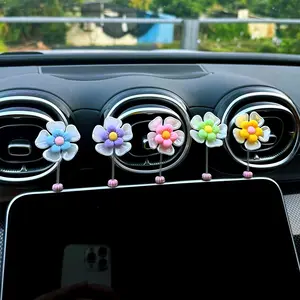 5pcs Waving Flower Car Dashboard Decor, Interior Decoration for Cars and Rooms, Used for Car Window Side Rearview Mirrors
