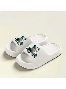 1 pair of EVA frog slippers - Cute frog pattern open-toe moccasins, lightweight and suitable for indoor and outdoor use in all seasons, comfortable for home and leisure wear - Hand washable, women's shoes