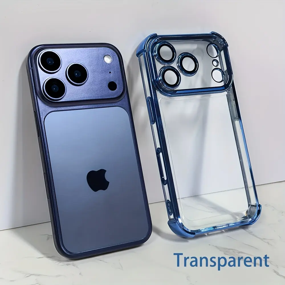 Phone Case: Luxury Transparent Phone Case Compatible with IPhone17pro 17Promax 17 Air 16e Compatible with iPhone 11/12/13/14/15/1 6/17Pro Max Plus Cases Shockproof Camera Lens Protection Back Cover
