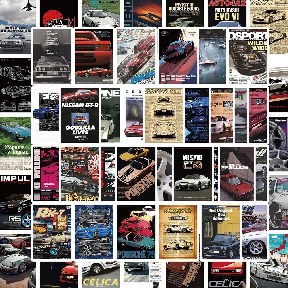 50PCS Modified Car JDM Posters Waterproof Graffiti Stickers, Universal Car Sticker, car Graphic Decal For Helmet Bicycle Hand Account Pencil Case Decals LanLanStickersWorld, Stickers For Cars Automotive Decals