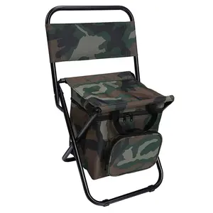 Outdoor Multi-Function 3-in-1 Compact Camp Chair: Backpack, Stool & Insulated Cooler, Storage Bag, External Pockets, Backrest, Fishing, Hiking, Heavy-Duty