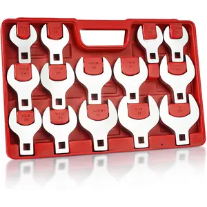 14-  Crows Foot Wrench Set, 1/2" Drive Big Crowfoot Wrench, Metric, 27-50 mm, CR-V Steel