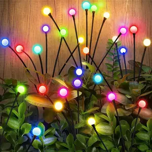 2/4/6/8/10/12pcs Solar Garden Light, 10LED Swing Solar Waterproof Firefly Light, with High Flexibility Wire and Heavy Duty Bulb Base, Suitable for Outdoor Yard, Patio and Garden Decoration, for Valentine's Day Halloween Christmas New Year Decoration