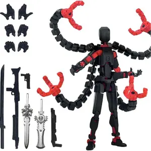 Lucky 13 Joints T13 Action Figure – Pre-Assembled 3D Printed Poseable Doll with Multi-Jointed Movable Parts, DIY Display Model with Accessories for Collectors