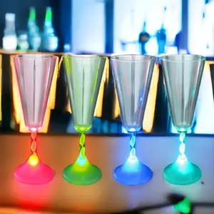 Light up shot Cup LED Wine Champagne Color Changing Glasses Plastic Cocktail Tableware 4 PCS