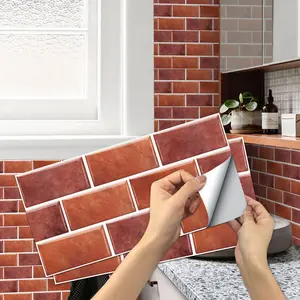 12pcs/24pcs/48pcs Retro PVC Self-adhesive Waterproof Wall Stickers, Waterproof Tile Decals for Kitchen, Bathroom, Floor, Tile or Wood, Home Decor, 5.9in x 11.8in #TOP PICKS