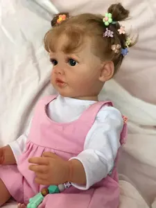 22 Inch Reborn Baby Dolls Full Body Vinyl Lifelike Toddler Dolls with Rooted Hair Reborn Girls Toy Best Birthday for Kids Age 3+