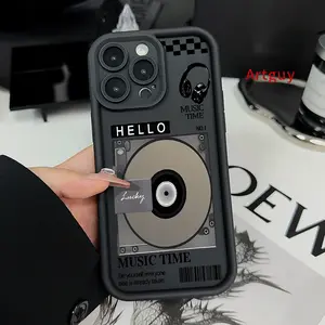Case for iPhone 17 Air iPhone 16 Pro Max 15 Plus 16E 14 13 12 11 XS XR  mini CD Retro Groove  Advanced fashion gift Drop Protection Shockproof Soft Silicone smartphone Cover