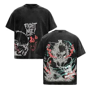 Lord Inosuke Hashibira Demon Slayer Infinity Castle Vintage Acid Washed Heavy Cotton Oversized Anime Manga T-Shirt, Bootleg Graphic Tee, Y2K Aesthetic Retro Unisex Streetwear Gym Pump Cover Faded KNY Beast Otaku Gift TikTok Trend Top