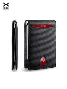 Rfid Credit Card Holder Men Slim Wallet, Microfiber Leather Thin Bifold Wallet, Money Clips, Smart Wallet for Business, Gift for Anniversary, Business Fashion Wallet