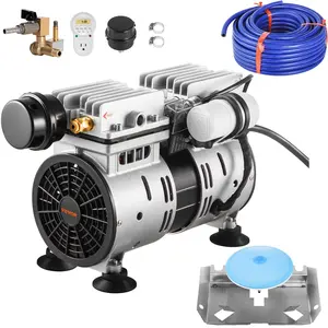 VEVOR Pond Aerator, 550W Power, 5.2CFM for Up to 1 Acre 50' Lake, Pond Aeration Kit Includes 3/4 HP Compressor & 100' Weighted Tubing & Diffuser, Air Compressor for Deep Water Oxygen Circulation, Oxygen Boost, Deep Ponds
