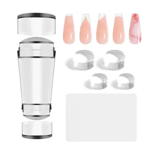 6PCS French Tip Nail Stamper Kit – Replaceable Silicone Jelly Heads Nail Art Tool