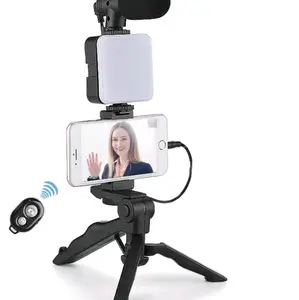 Vlogging Kit for beginners, Video Making kit, YouTube starter kit, Smartphone Video Vlog Kit with Microphone Light Wireless Remote Control Compatible with iPhone/ Android Phone/ Cameras, Including Audio Cable
