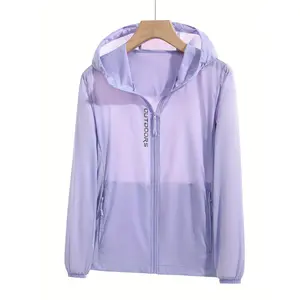 Plus Size - Plus Size - New Lightweight Summer Jacket for Plus-Size Women, a Versatile Casual Top with Packable Pockets, Suitable for Cycling And Climbing, Featuring a Zip-Up Hood And Stretchy Cuffs
