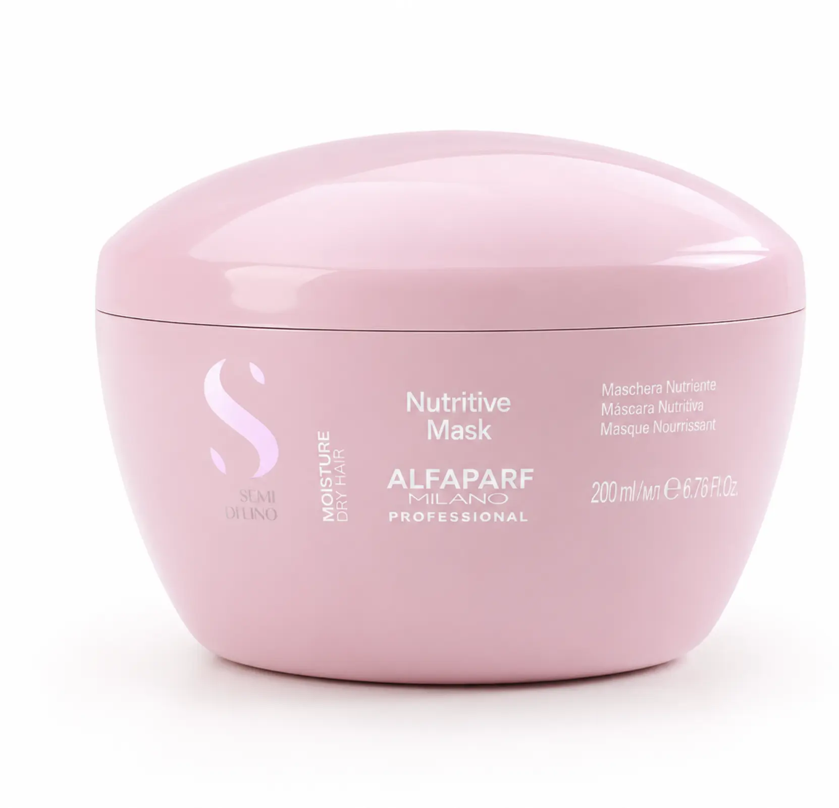 Alfaparf Milano Semi Di Lino Moisture Nutritive Hair Mask - Silky, Re-Hydrates Dry Locks, Vegan Keratin Treatment, Sulfate & Paraben-Free, 200ml Deep Conditioner, Re-Hydrates Hair, Moisturizer