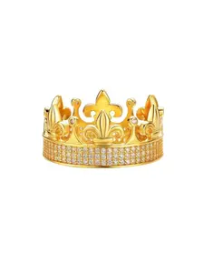 Trendy street-style jewelry, Cuban ring, European and American king crown ring, vintage index finger ring accessories, fashionable high-quality men's jewelry. Ideal as wedding and engagement gifts, suitable for festivals, parties, concerts and various occ