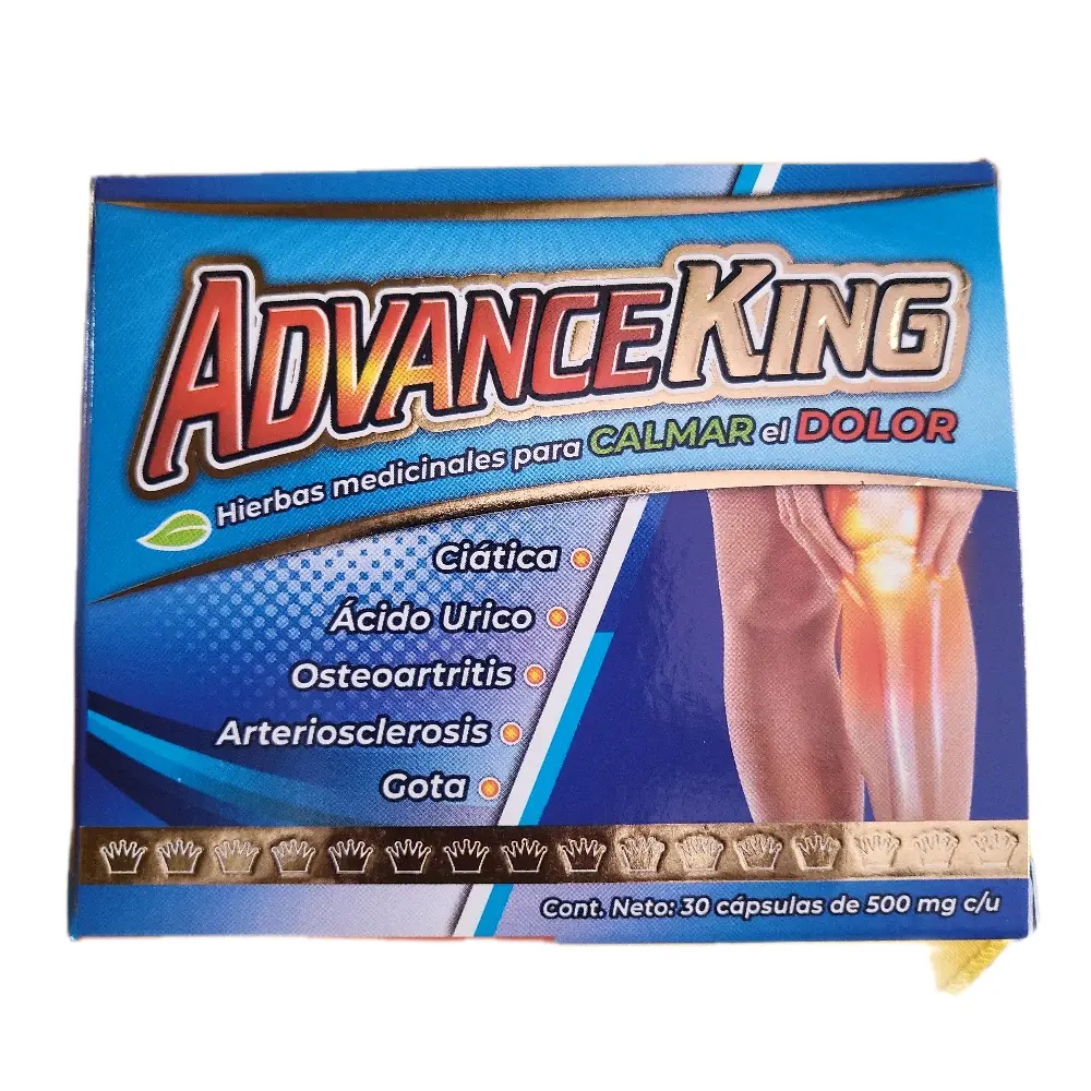 Advance King Turmeric & Ginger Dietary Supplement Capsules - 30 Count, Natural Healthcare & Nutrition Antioxidant Wellness Supplement
