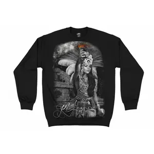 Ritual Aztec Mexican Warrior Chicano Art David Gonzales - Unisex Hoodie Sweatshirt T-Shirt Oversized Outfits Casual, Chicanos Clothing, Cholo Clothes Mexican Style