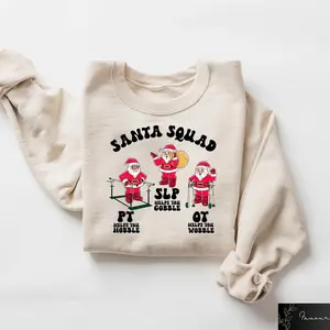 SLP OT PT Santa Squad Christmas Sweatshirt, Slp Ot Pt Christmas Shirt, Speech Therapy Tee, Occupational Therapy Shirt, Physical Therapy Gift HF