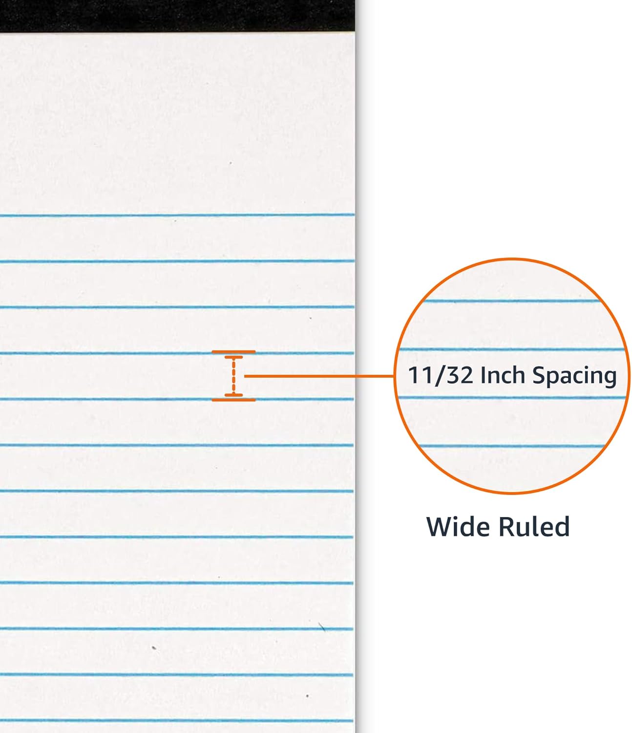 Wide Ruled Lined Writing Note Pads for Office Supplies, 8.5" x 11.75", White, 12-Pack of 50 Perforated Sheets