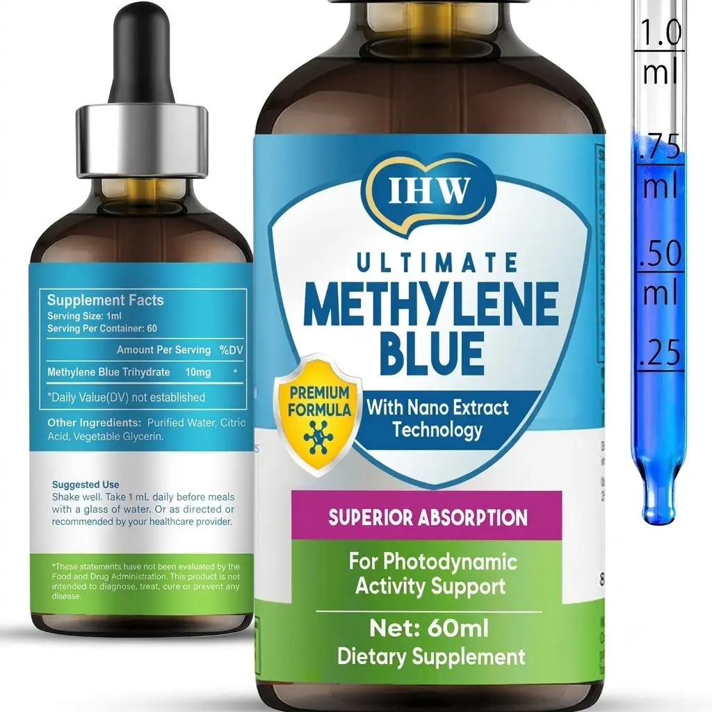 Methylene Blue Liquid Drops – Premium Formula with Nano Extract Technology – 10mg per Serving – 60ml (2 fl oz) – Dietary Supplement | Ultimate Methylene Blue