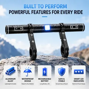 Multifunctional Bicycle Extension Bracket Bike Accessories - Aluminum Extendable Arm, Power Bank, Type-C Port, Handlebar Extender for Phone, GPS, Speedometer (Fits Most Bars)