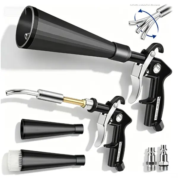 Professional Pneumatic Car Air Blower Gun with Adjustable Airflow Regulator, Heavy Duty Car Interior Detailing Tool, Dust & Dirt Remover for Seats, Vents, Dashboard