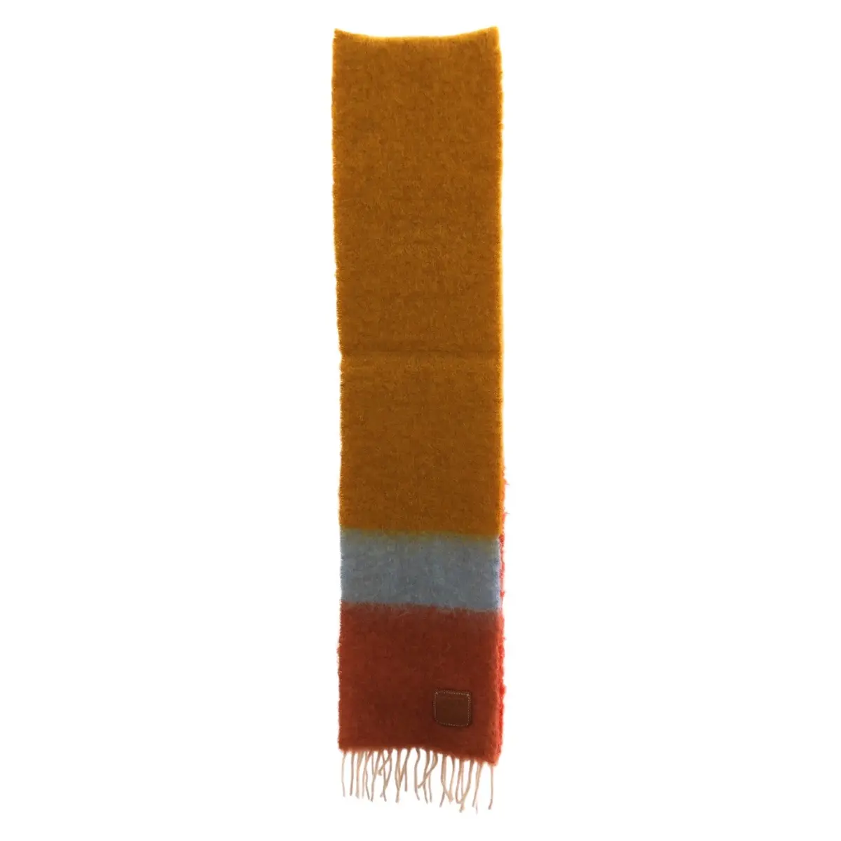 Pre-owned Loewe Wool Small Leather Goods Anagram Mohair Scarf
